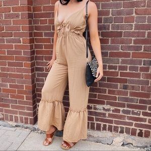 Vici ruffle leg jumpsuit